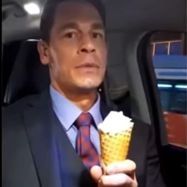 Man holding ice cream